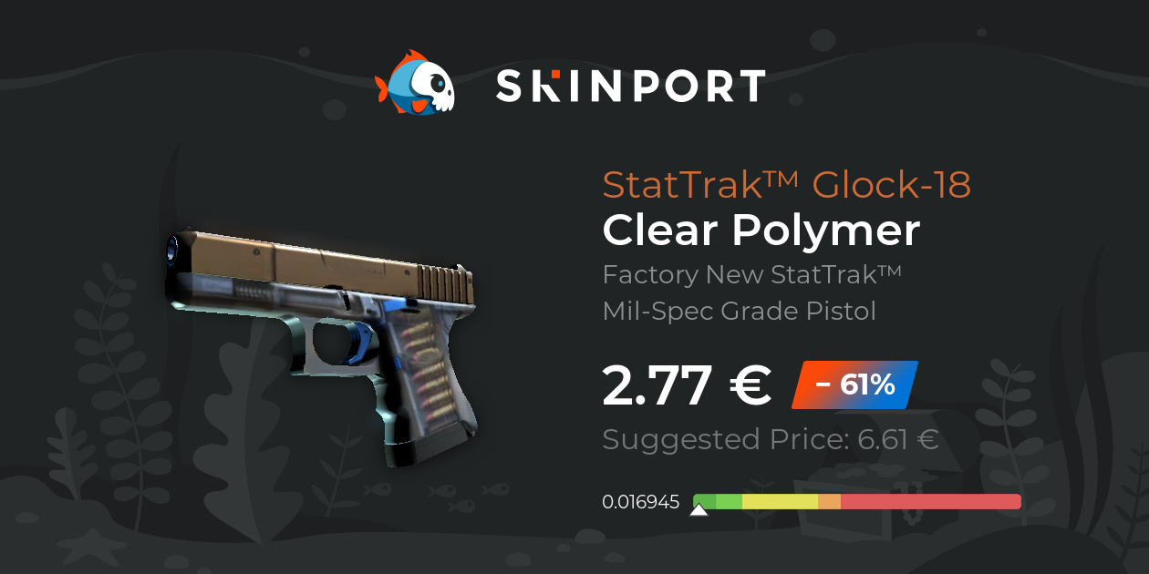 StatTrak™ Glock-18 | Clear Polymer (Factory New) - CS:GO - Skinport