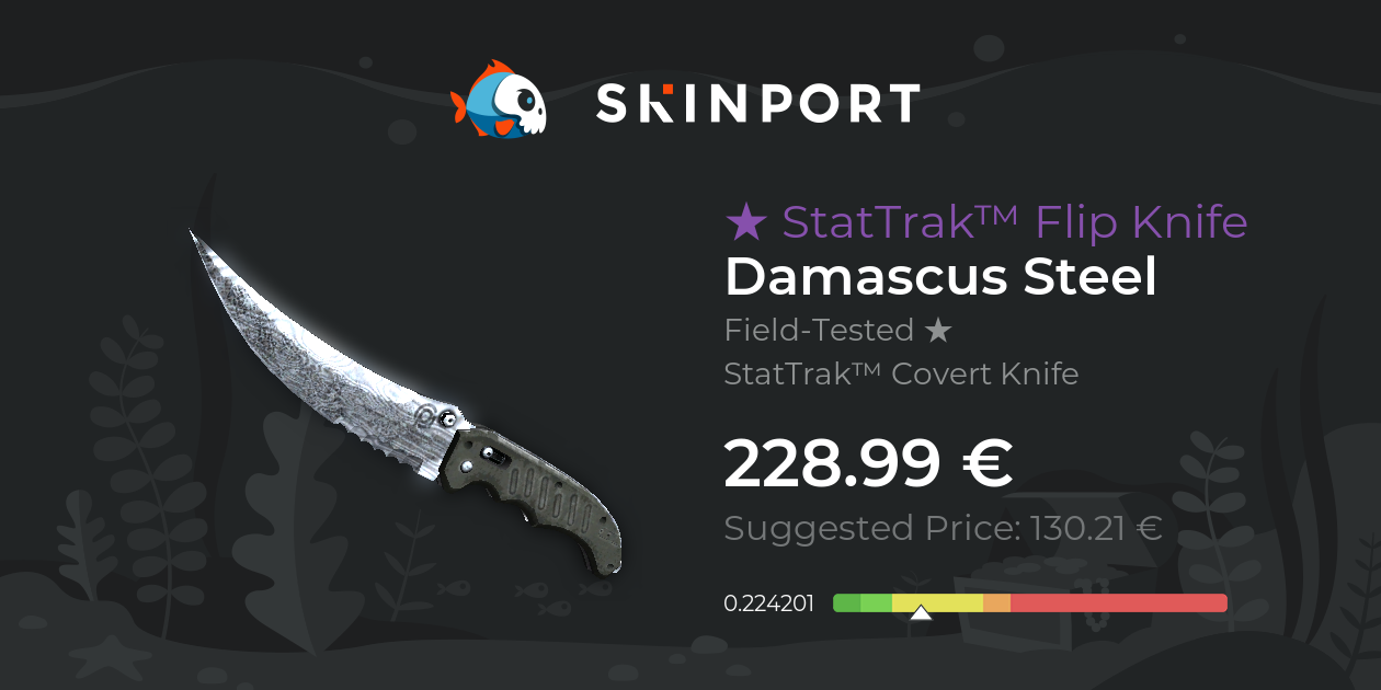 StatTrak™ Flip Knife Damascus Steel (FieldTested) CSGO Skinport