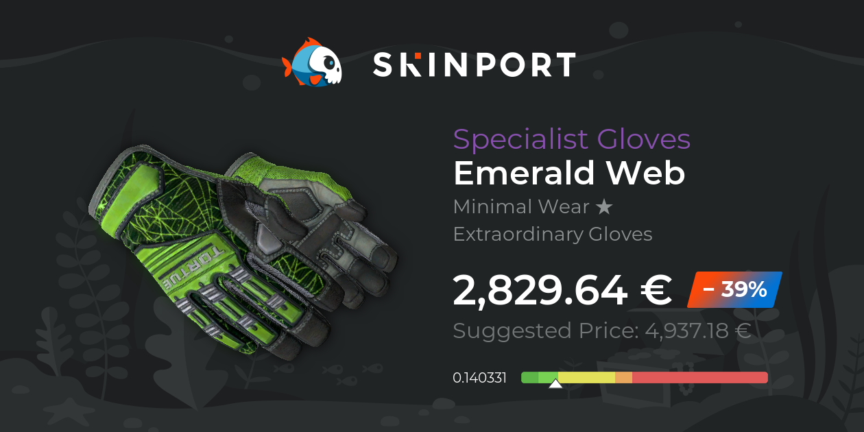 Specialist Gloves Emerald  (Minimal Wear) CSGO Skinport