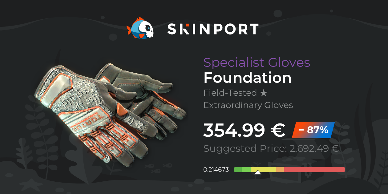 Specialist Gloves Foundation (FieldTested) CounterStrike 2 Skinport