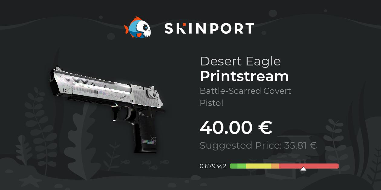 Desert Eagle Printstream (BattleScarred) CounterStrike 2 Skinport