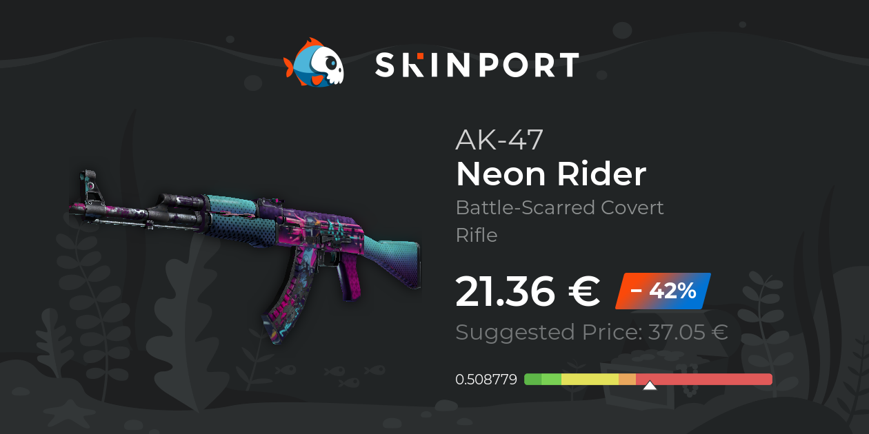 AK47 Neon Rider (BattleScarred) CounterStrike 2 Skinport