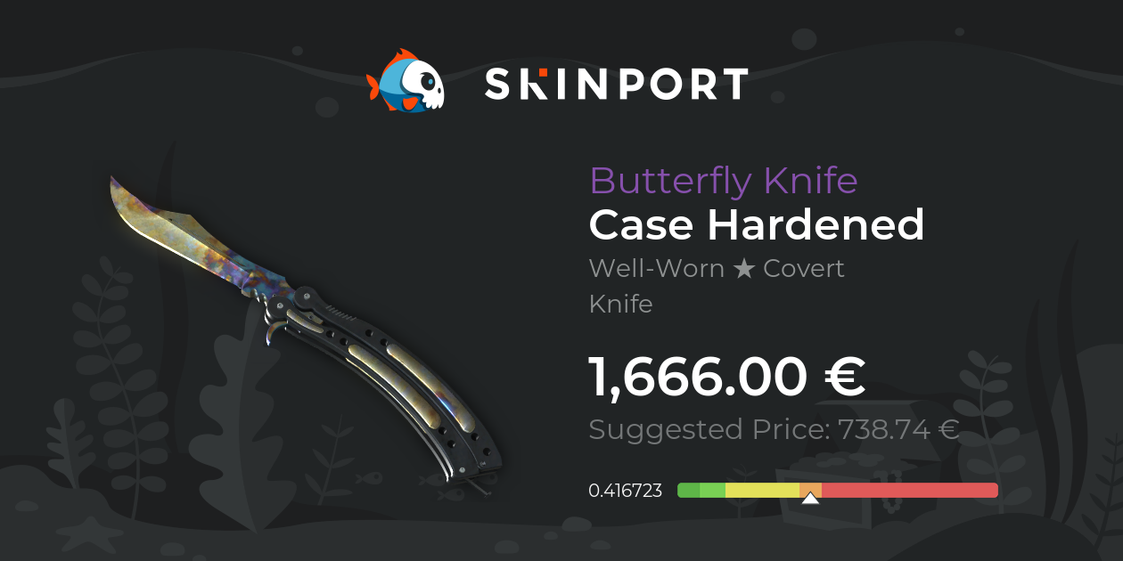 Butterfly Knife Case Hardened (WellWorn) CounterStrike 2 Skinport
