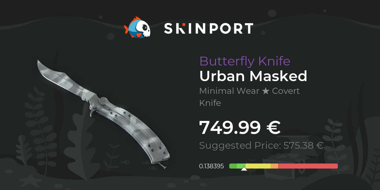 Butterfly Knife Urban Masked (Minimal Wear) CounterStrike 2 Skinport