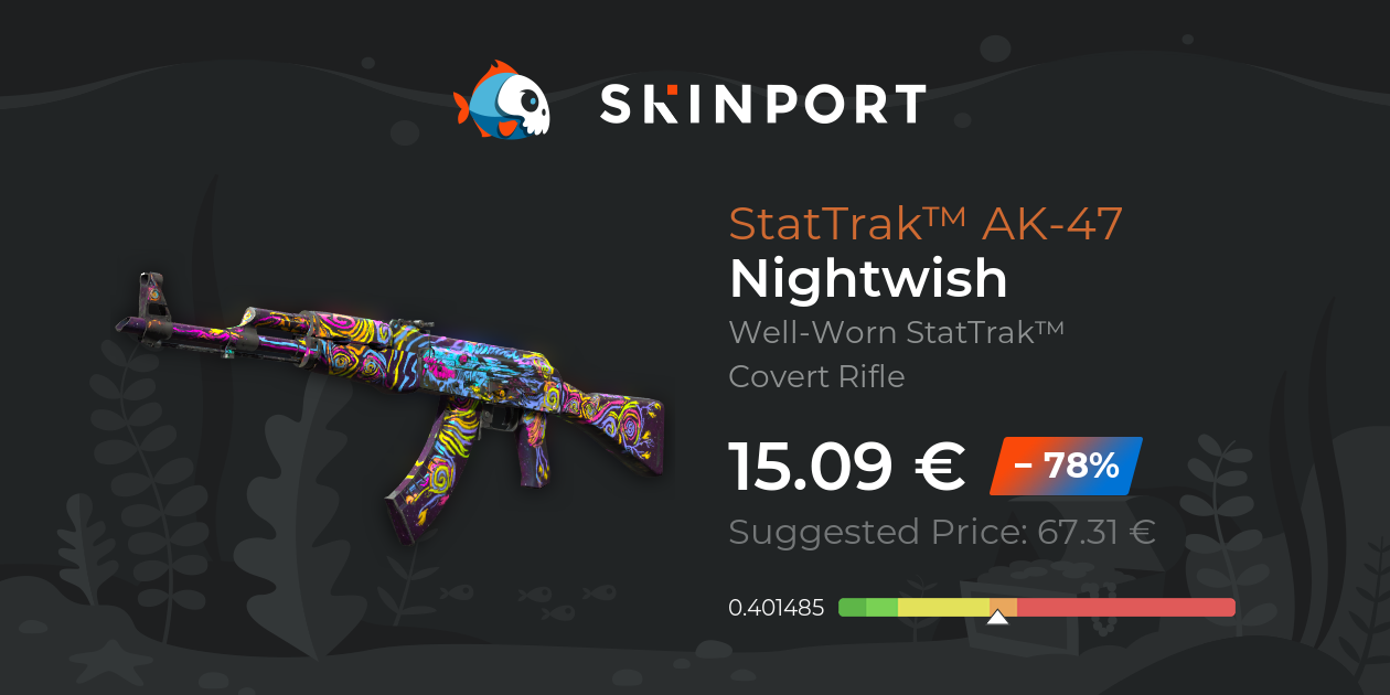 StatTrak™ AK-47 | Nightwish (Well-Worn) - Counter-Strike 2 - Skinport