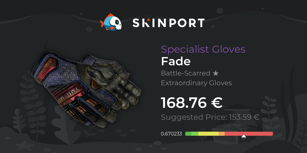 Specialist Gloves Fade (BattleScarred) CSGO Skinport