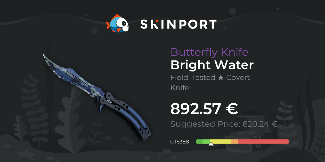 Butterfly Knife Bright Water (FieldTested) CSGO Skinport