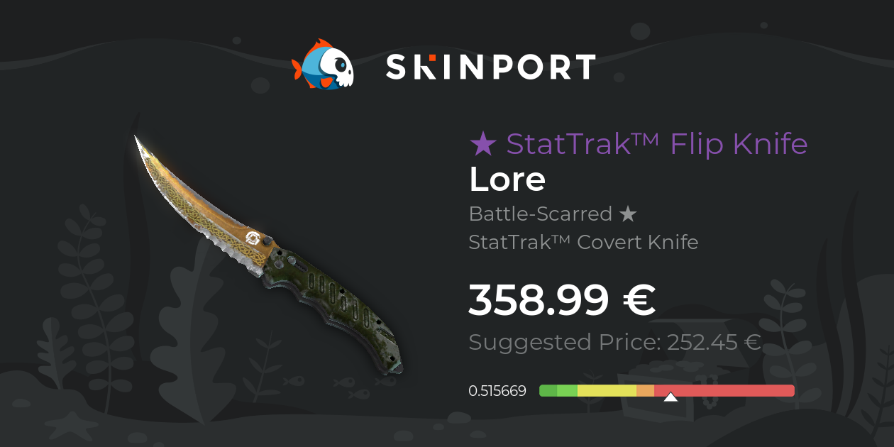 StatTrak™ Flip Knife | Lore (Battle-Scarred) - CS:GO - Skinport