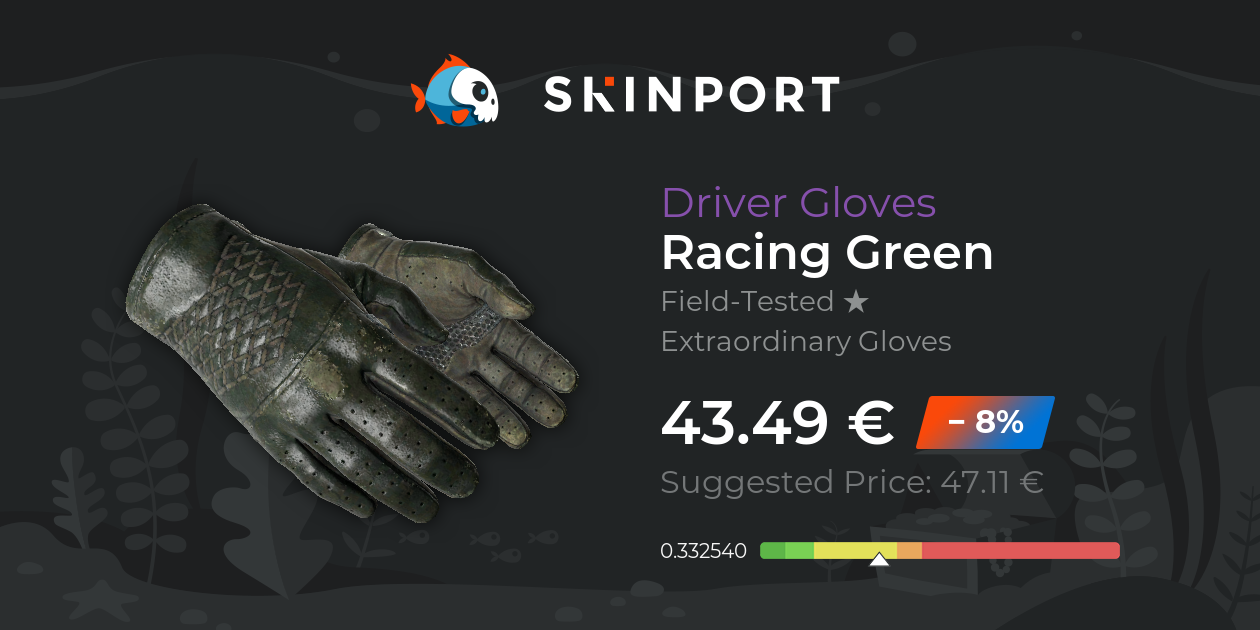 Driver Gloves Racing Green (FieldTested) CSGO Skinport
