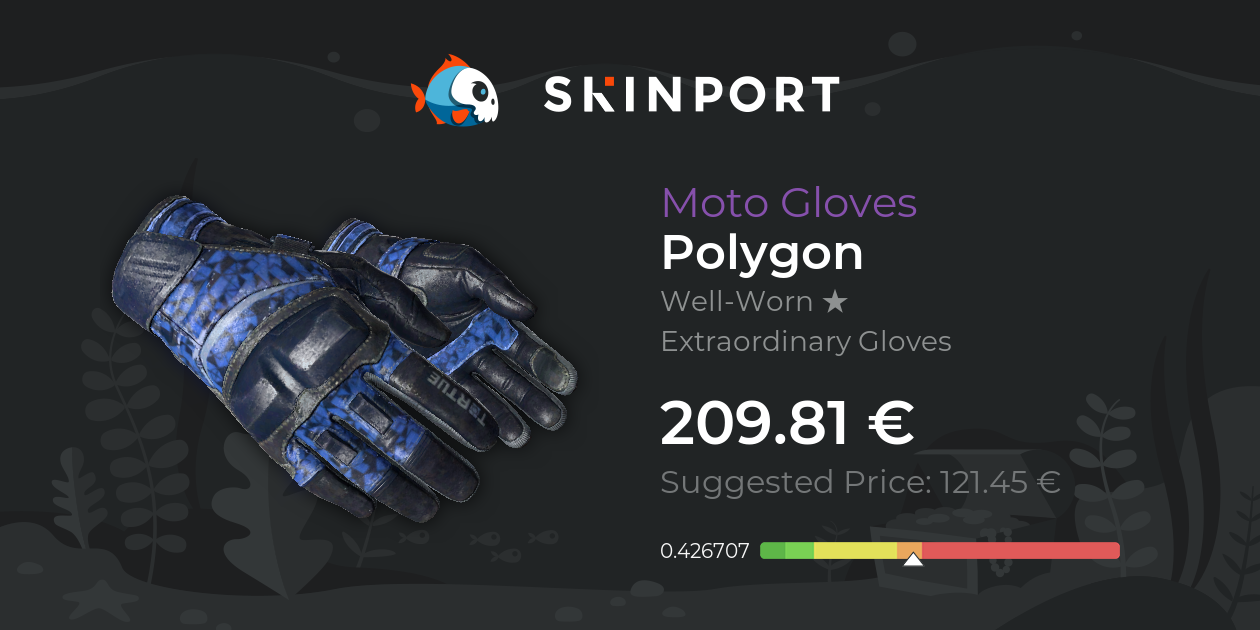 Moto Gloves | Polygon (Well-Worn) - CS:GO - Skinport