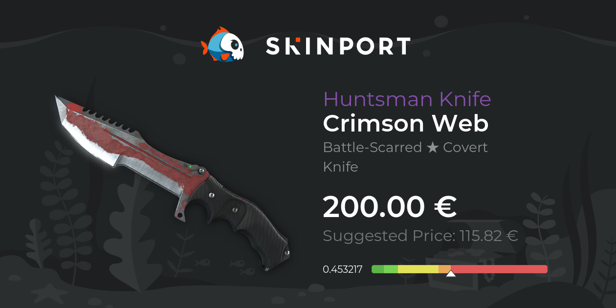 Huntsman Knife | Crimson Web (Battle-Scarred) - Counter-Strike 2 - Skinport