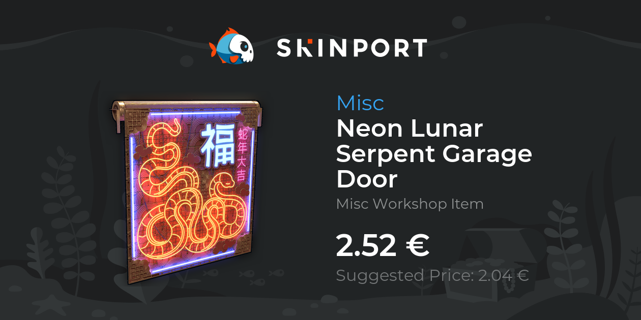 Neon Lunar Serpent Garage Door - Rust - Skinport