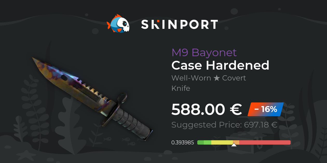 M9 Bayonet | Case Hardened (Well-Worn) - CS2 - Skinport