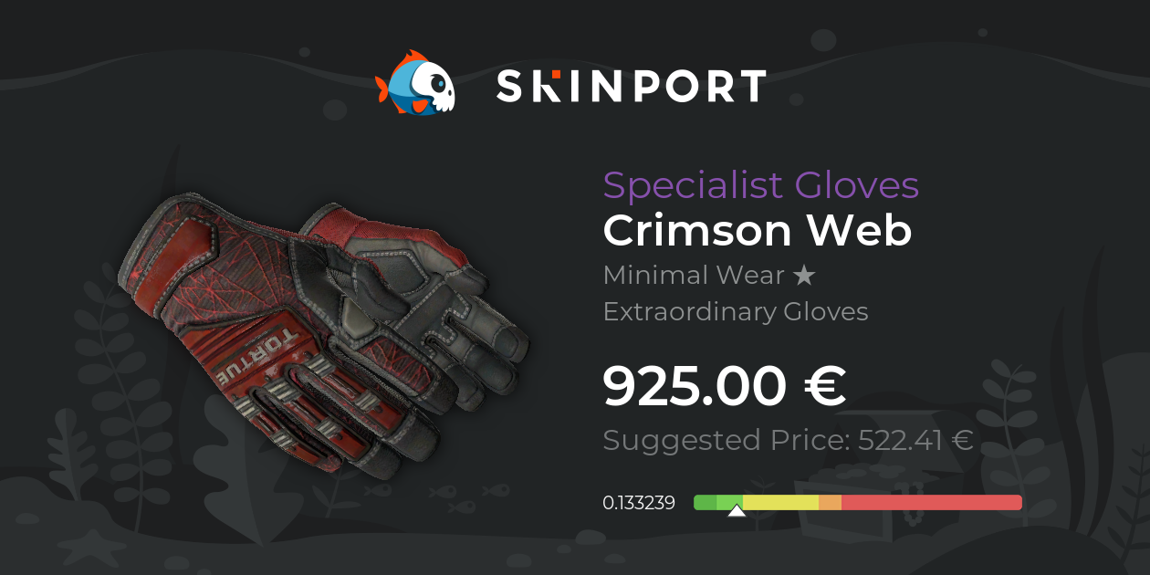 Specialist Gloves Crimson  (Minimal Wear) CSGO Skinport