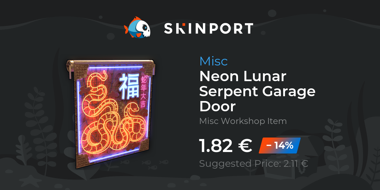 Neon Lunar Serpent Garage Door - Rust - Skinport