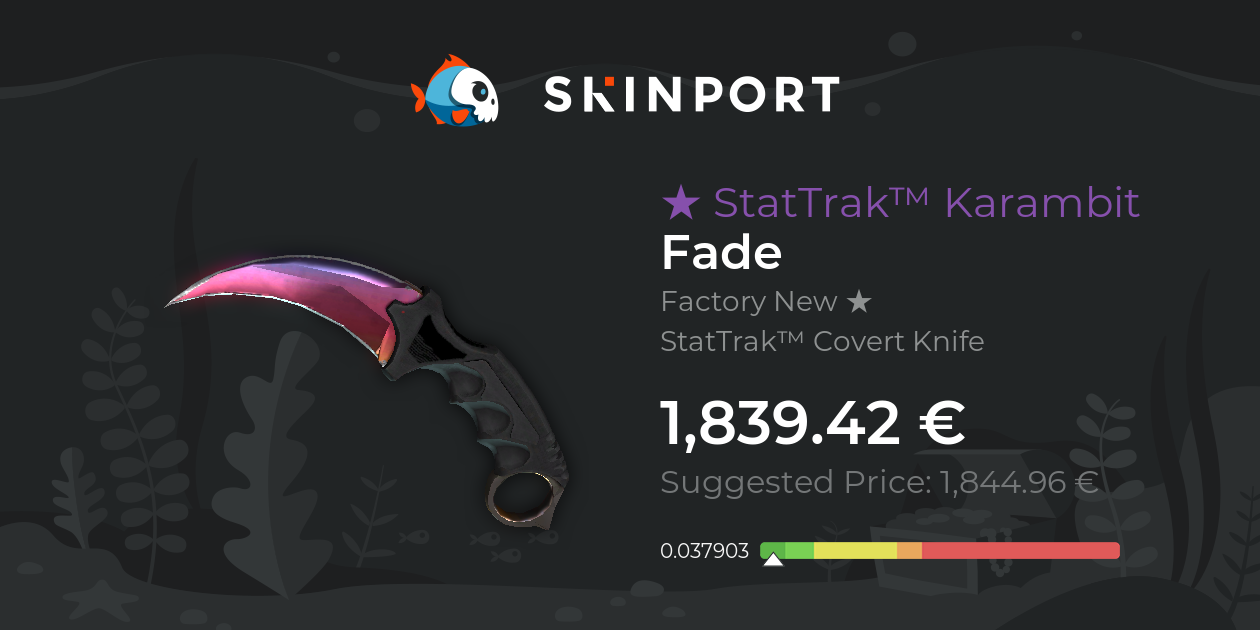 StatTrak™ Karambit | Fade (Factory New) - Counter-Strike 2 - Skinport