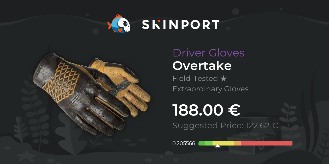 Driver Gloves Overtake (FieldTested) CSGO Skinport