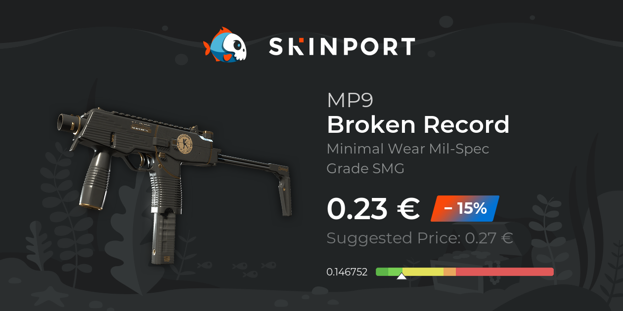 MP9 | Broken Record (Minimal Wear) - Counter-Strike 2 - Skinport