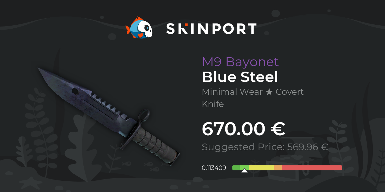M9 Bayonet | Blue Steel (Minimal Wear) - CS2 - Skinport