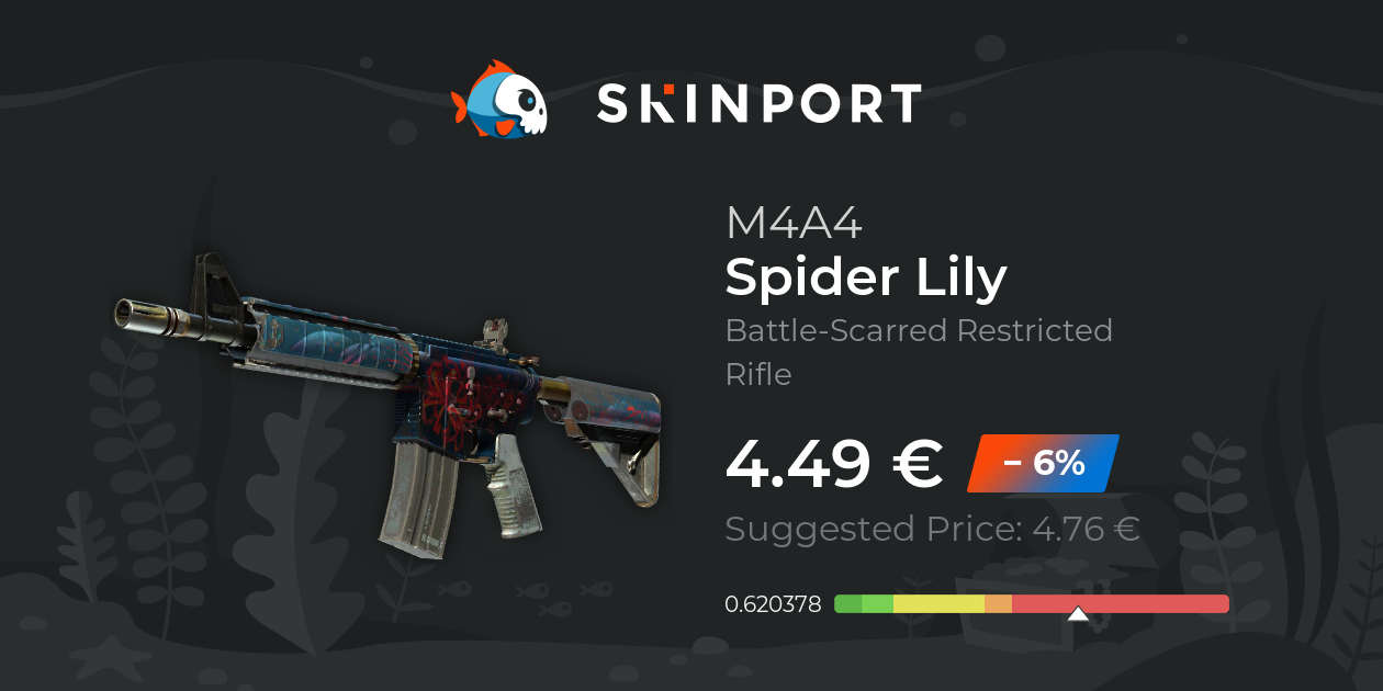 M4A4 | Spider Lily (Battle-Scarred) - Counter-Strike 2 - Skinport