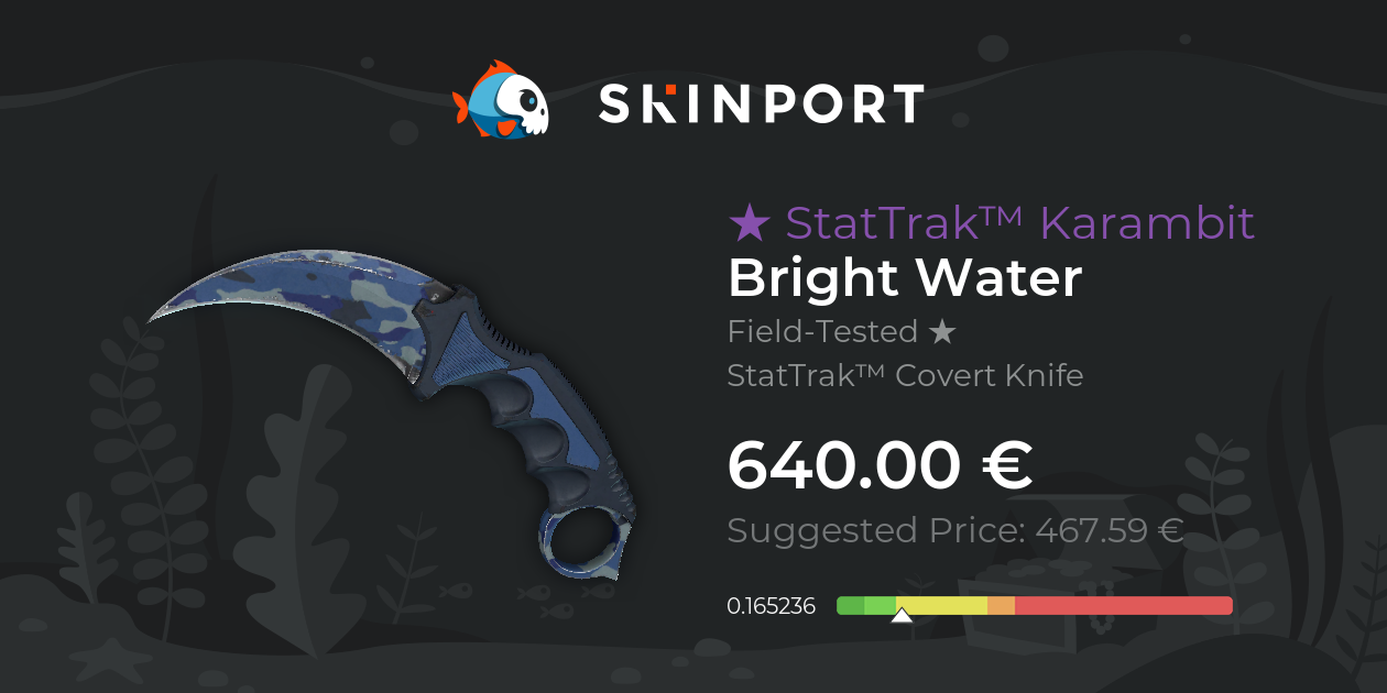 StatTrak™ Karambit | Bright Water (Field-Tested) - CS:GO - Skinport