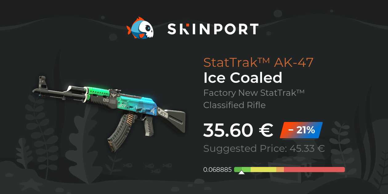 StatTrak™ AK-47 | Ice Coaled (Factory New) - Counter-Strike 2