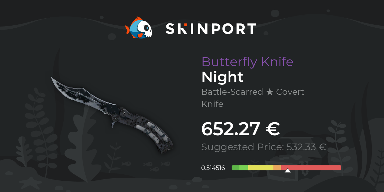 Butterfly Knife Night (BattleScarred) CSGO Skinport