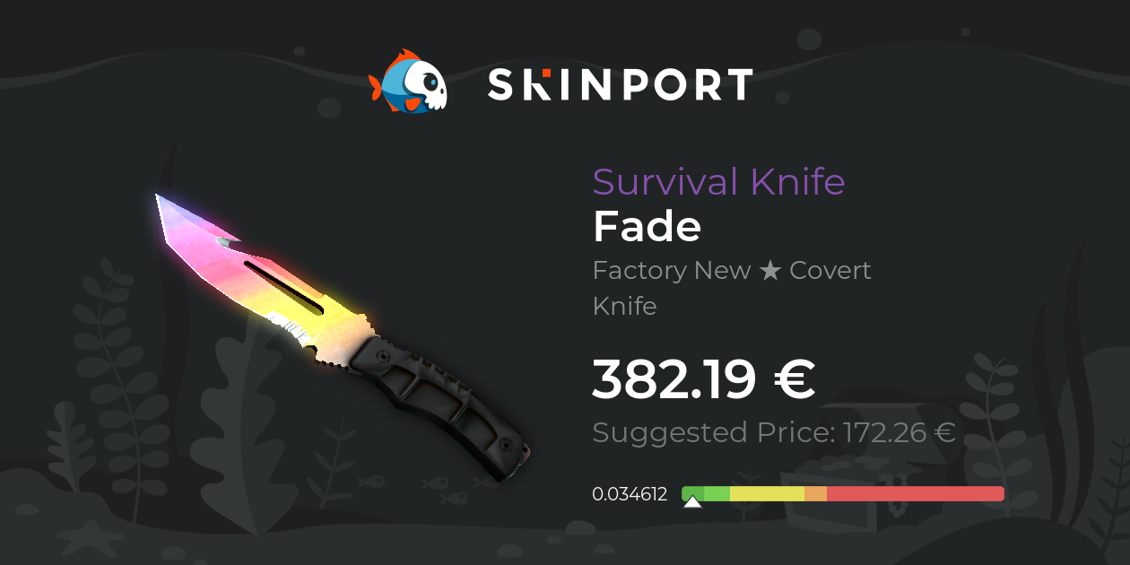 Survival Knife Fade (Factory New) CounterStrike 2 Skinport
